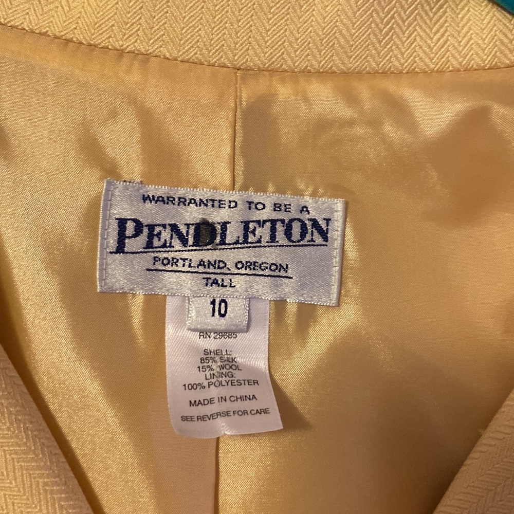 Pendleton Light Yellow 3-Button Blazer With Pocke… - image 3